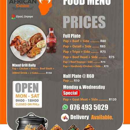 Giyani African Cuisine Restaurant B&B 외부 사진